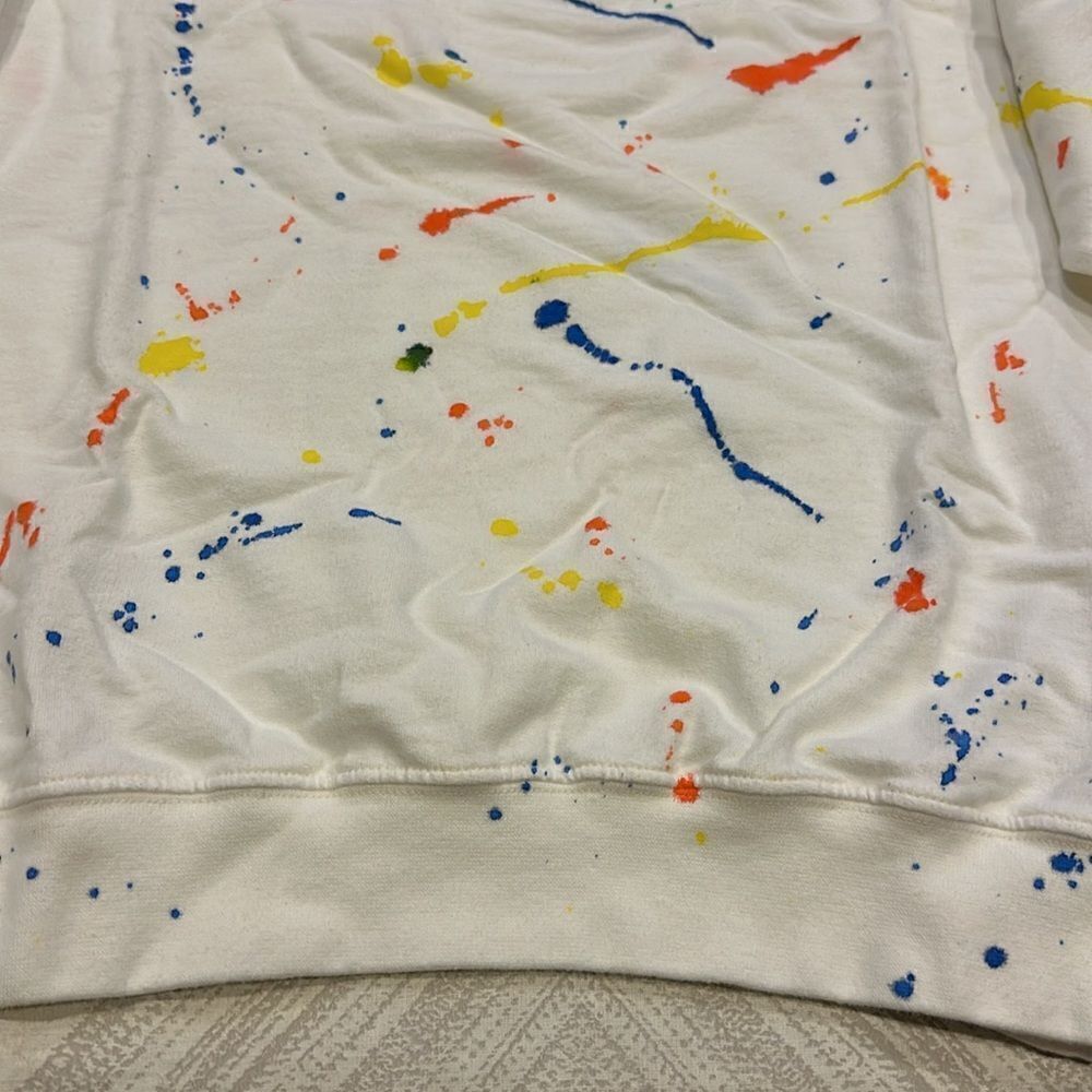 Sub_urban Riot Women’s White Splatter Paint Sweatshirt Small - Picture 3 of 6